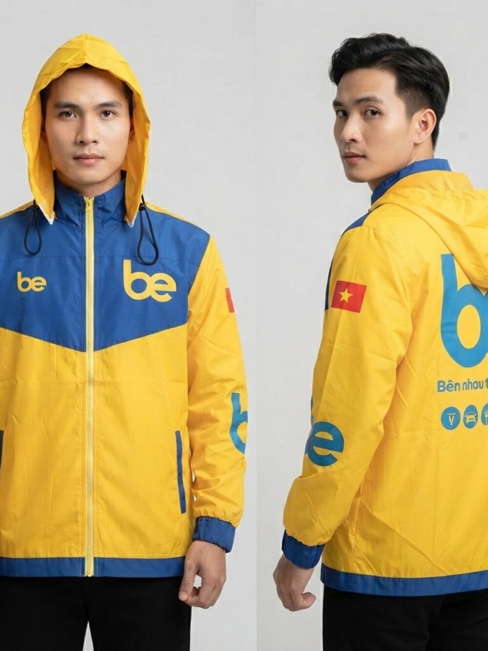 Be Group Vietnam Official Rider Jacket Windbreaker Yellow Blue Size Large NEW
